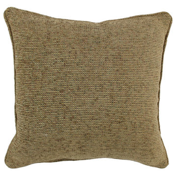 18" Double-Corded Patterned Jacquard Chenille Square Throw Pillow, Macaroon
