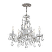 Crystorama Maria Theresa 5 Light Clear Crystal Chrome Chandelier