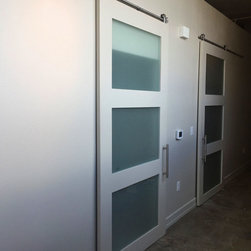 Shaker Doors with satin glass in a loft in Austin Texas - Home Improvement