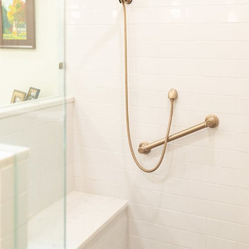 Grab bar and sit down shaving area.