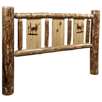 Montana Woodworks Glacier Country Pine Wood Full Headboard in Brown