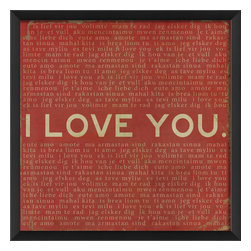 The Artwork Factory - I Love You Print, Red - Prints And Posters