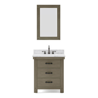 30" Grizzle Gray Single Sink Bathroom Vanity - Transitional - Bathroom ...