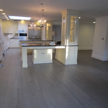 PORT WASHINGTON REFINISH:  CUSTOM GREY STAIN & 3 COATS BONA NATURALE EXTRA MATTE