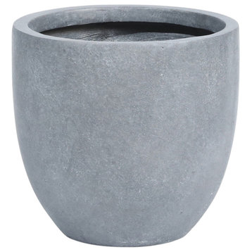 LuxenHome Light Gray MgO Round Large Planter