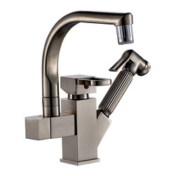 Courtenay Brushed Nickel LED Kitchen Sink Faucet with Pull out Spray - Kitchen Faucets