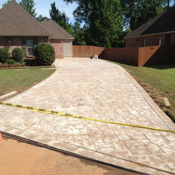 New Driveway Before and After pics Ashlar Slate Stamp