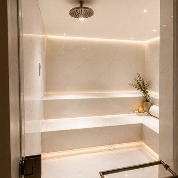 Luxury Home Steam Room with Integrated Ambient Lighting