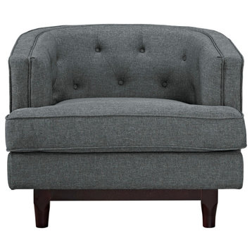 Aurora Grey Upholstered Fabric Armchair