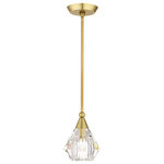 Livex Lighting - Brussels 1-Light Natural Brass Crystal Single Pendant - Clear faceted crystal makes an elegant appearance in this natural brass pendant light. The Brussels is small and attractive, and will make just as dazzling an impression when used in multiples as it will when used alone.�