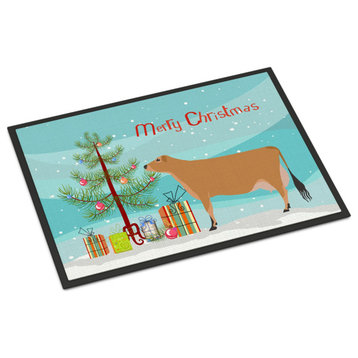 Caroline's TreasuresJersey Cow Christmas Doormat 24x36 Multicolor