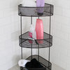 Splash Home Hexads Corner Shower Caddy 3-Shelf Tower, Black
