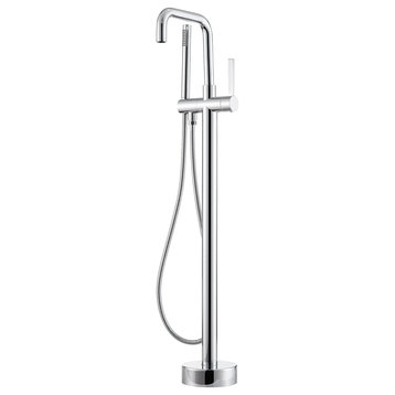 Delara Freestanding Chrome Tub Faucet With Hand Shower