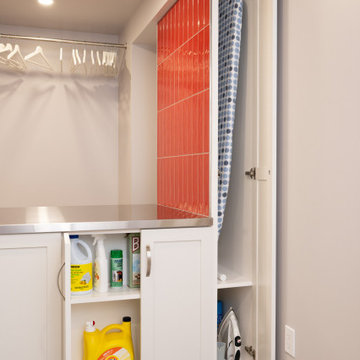Bright laundry room in the basement
