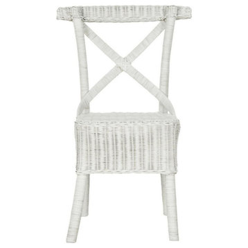Marbela Wicker Side Chair, Set of 2, White