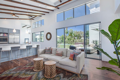 Example of a beach style living room design in Los Angeles
