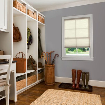 Mudroom with Honeycomb Shades