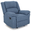 Nora Glider Recliner, Navy Blue Tweed/Black