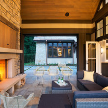 Screen porch with fireplace