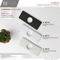 STYLISH 6 1/8" Matte Black Bathroom Square Deck Plate