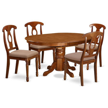 5-Piece Dining Set-Dining Table With Leaf And 4 Kitchen Chairs.