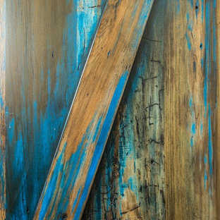 Sliding Barn Door - Blue Stained "Z" Sliding Pantry Door