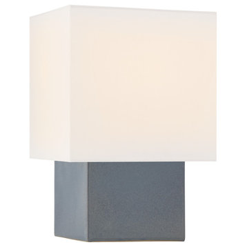 Pari Small Square Table Lamp in Cloudy Blue with Linen Shade