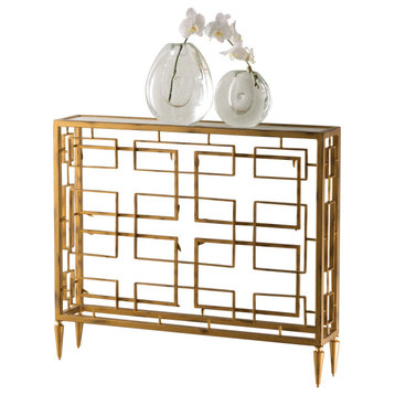Open Block Console - Gold, Iron, White Marble
