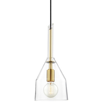Mitzi by Hudson Valley Sloan 1-Light Small Pendant, Aged Brass, H252701S-AGB