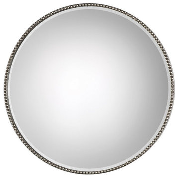 Bowery Hill Contemporary Decorative Mirror in Antique Silver