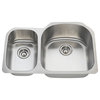 MR Direct 3121r Offset Double Bowl Stainless Steel Sink