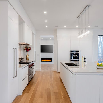Custom Italian All-White & Wood Kitchen in Newton, MA