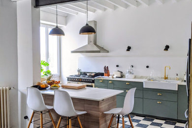 Inspiration pour une cuisine rustique.