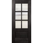 Knockety - 6 Lite TDL Wood Door, Charcoal, Left Hand in-Swing - Available in Charcoal and Canyon Brown finishes