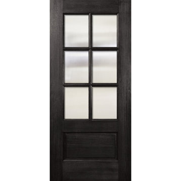 6 Lite TDL Wood Door, Charcoal, Left Hand in-Swing