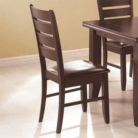 Coaster Dalila Ladder Back Wood Dining Chairs in Cappuccino