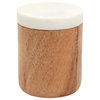 Agra Marble and Acacia Kitchen Canister