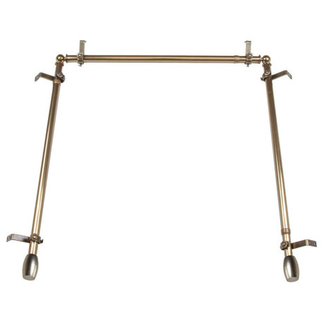 Julie Multi Angle Ceiling Rod 48-84", Antique Brass, Three Sided