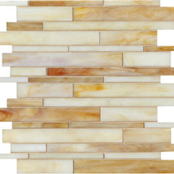 Hushpuppy Toffee Linear Glass Mosaic Tile - Mosaic Tile