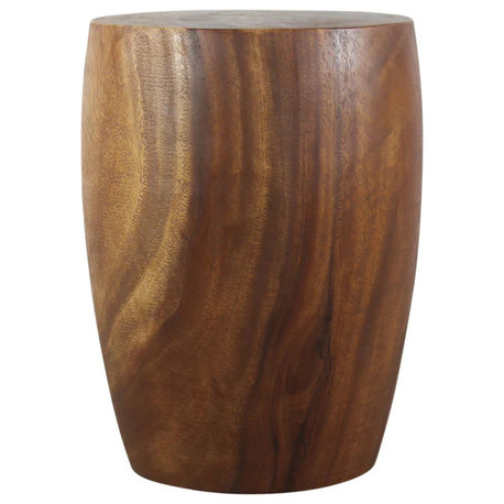Merlot Monkey Pod Wood End Table, Walnut