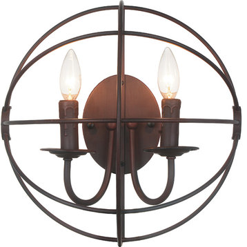 Arza 2 Light Wall Sconce With Brown Finish