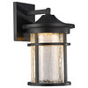 Frontier Transitional LED Textured Outdoor Wall Sconce, Black, 15" Height