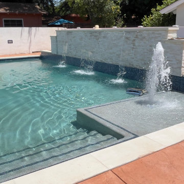 North Hollywood Residential Pool Construction with Integrated Spa
