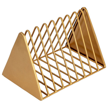 Magazine Metal Rack, Gold Finish