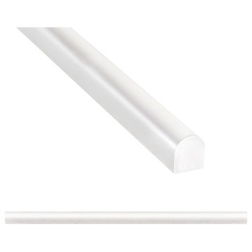 Universal Bright White 1/2 x 12 in. Cast Stone Pencil Liner Wall Tile (Set of 5)