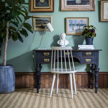 Natural Seagrass Carpet Flooring In A Home Office