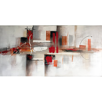 Urban Pulse: Abstract Symphony in Red and Grey