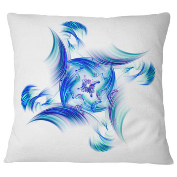 Rotation of Small Universe Blue Flower Floral Throw Pillow, 18"x18"