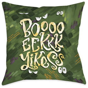 Boo Eek Yikes Outdoor Pillow, 18"x18"