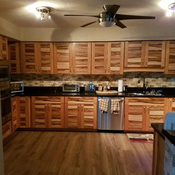 Kitchen Update Done in an American Red Gum Wood Veneer